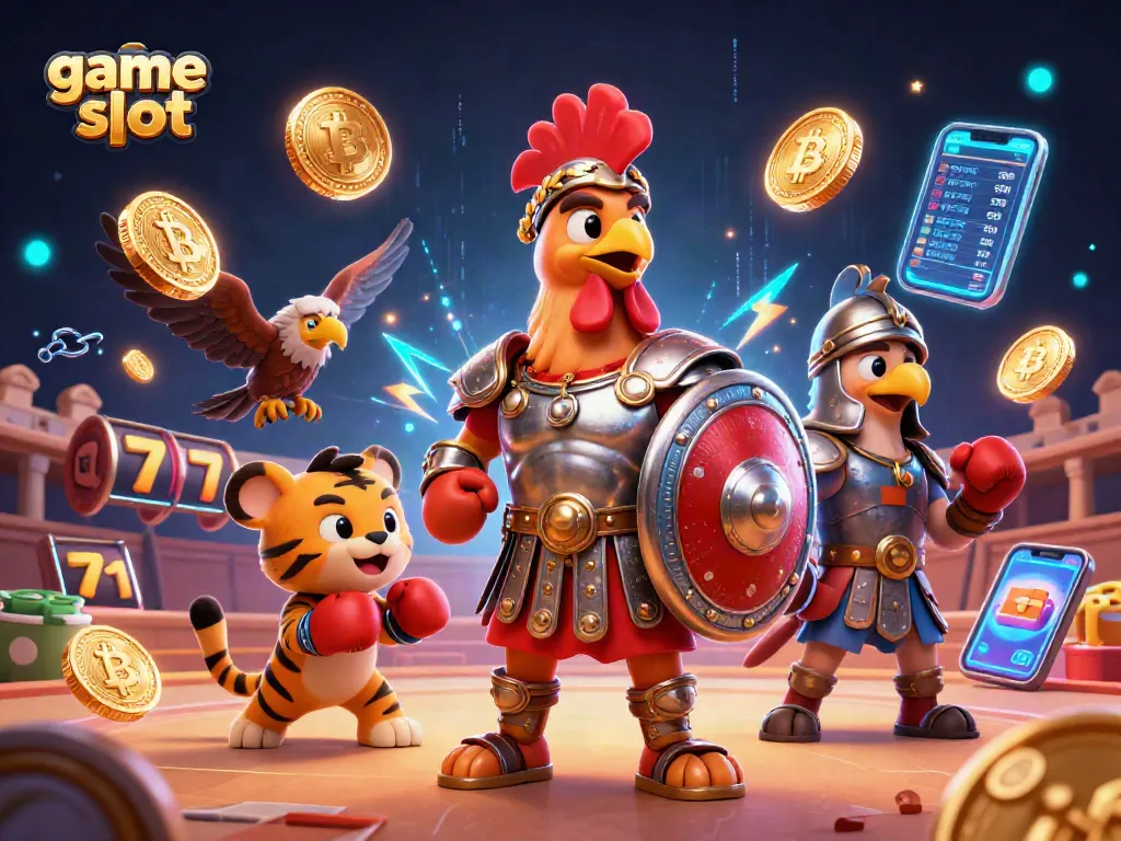 Play game slot with animated characters in a vibrant casino scene full of excitement.